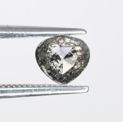 0.50 CT Heart Shaped Salt And Pepper Diamond For Anniversary GiftFor Gold Ring Diamonds