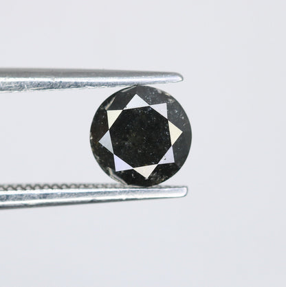 0.93 CT Round Brilliant Cut Salt and Pepper Galaxy Diamond | Ideal for Proposal Rings and Gifts | Loose Stone for Custom Gold Jewelry