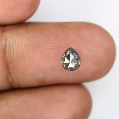Pear Salt And Pepper Diamond For Engagement Ring 0.90 CT 6.3 x 5.2 mmFor Gold Ring Diamonds