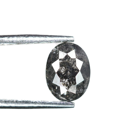 0.69 CT Oval Cut Natural Salt and Pepper Diamond - Unique Proposal Ring, Customizable Jewelry & Thoughtful Gift for Her in Gold