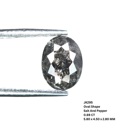 0.69 CT Oval Cut Natural Salt and Pepper Diamond - Unique Proposal Ring, Customizable Jewelry & Thoughtful Gift for Her in Gold