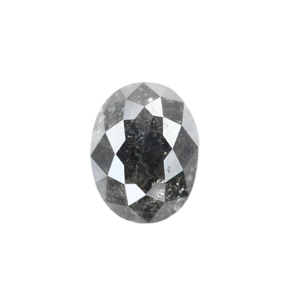 0.69 CT Oval Cut Natural Salt and Pepper Diamond - Unique Proposal Ring, Customizable Jewelry & Thoughtful Gift for Her in Gold