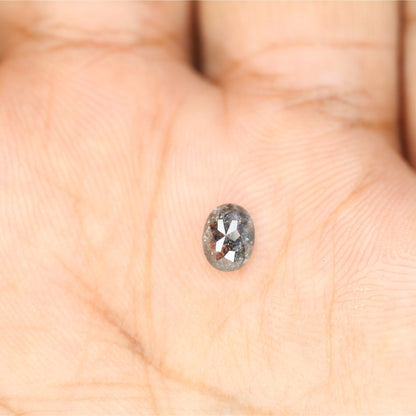 0.69 CT Oval Cut Natural Salt and Pepper Diamond - Unique Proposal Ring, Customizable Jewelry & Thoughtful Gift for Her in Gold
