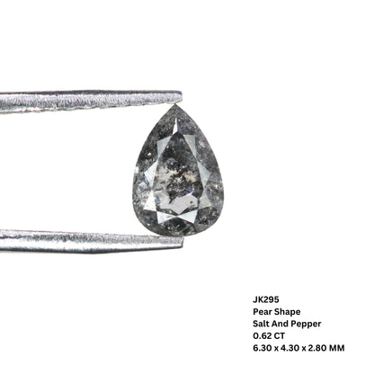 0.62 CT Lovely Pear Shape Loose Salt And Pepper Diamond For Proposal Ring | Diamond Jewelry | Custom Made RingFor Gold Ring Diamonds