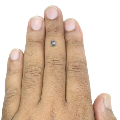 0.62 CT Lovely Pear Shape Loose Salt And Pepper Diamond For Proposal Ring | Diamond Jewelry | Custom Made RingFor Gold Ring Diamonds