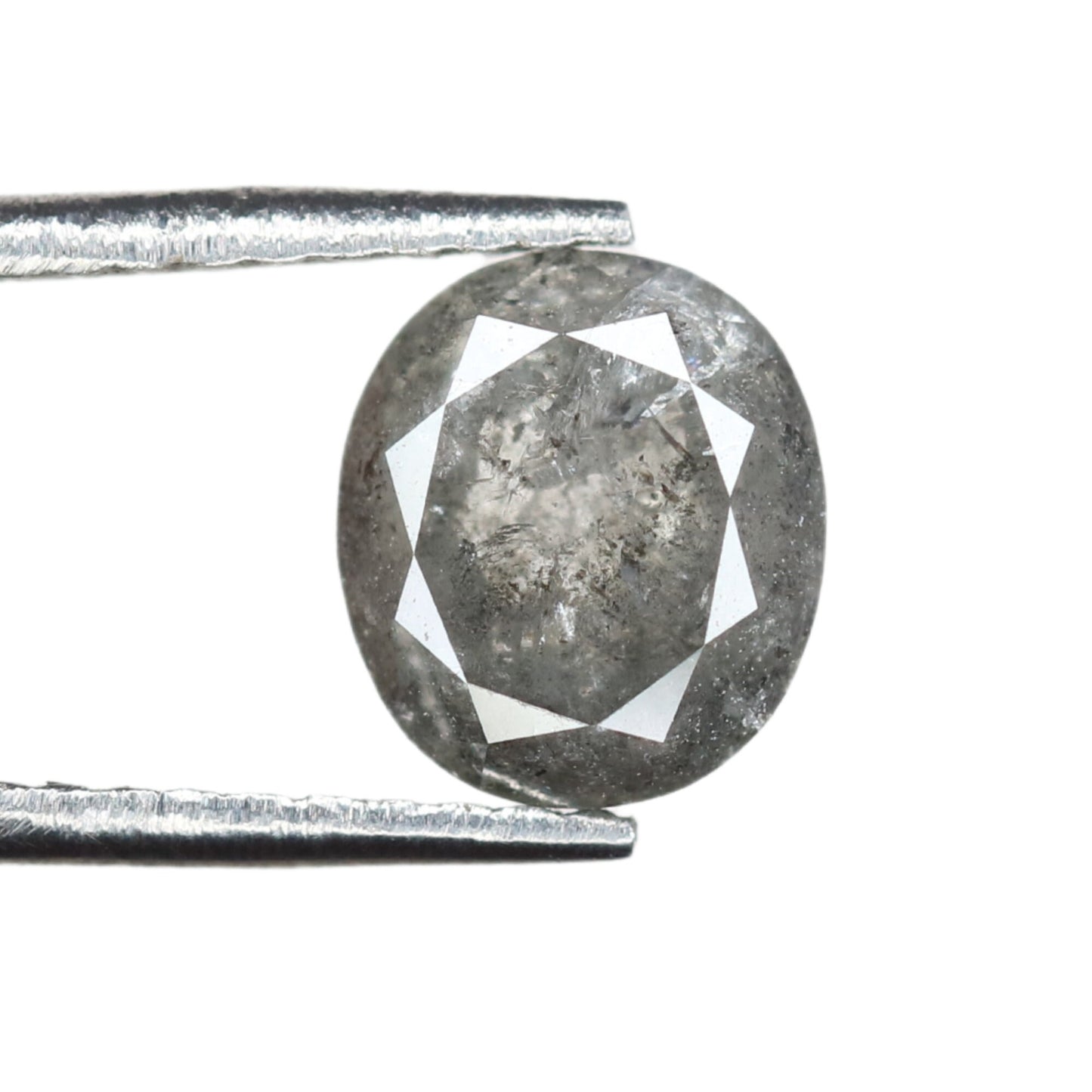 1.32 CT Natural Salt and Pepper Rustic Diamond - Unique Engagement or Wedding Ring, Custom Gold Jewelry & Distinctive Design Piece
