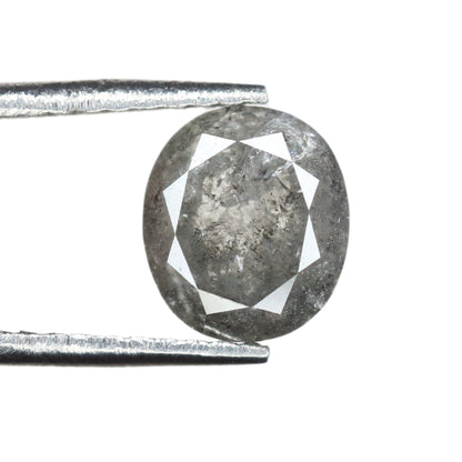 1.32 CT Natural Salt and Pepper Rustic Diamond - Unique Engagement or Wedding Ring, Custom Gold Jewelry & Distinctive Design Piece