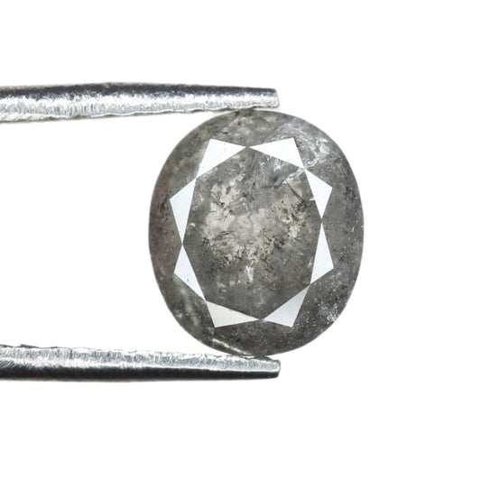 1.32 CT Natural Salt and Pepper Rustic Diamond - Unique Engagement or Wedding Ring, Custom Gold Jewelry & Distinctive Design Piece