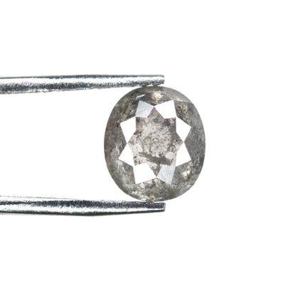 1.32 CT Natural Salt and Pepper Rustic Diamond - Unique Engagement or Wedding Ring, Custom Gold Jewelry & Distinctive Design Piece