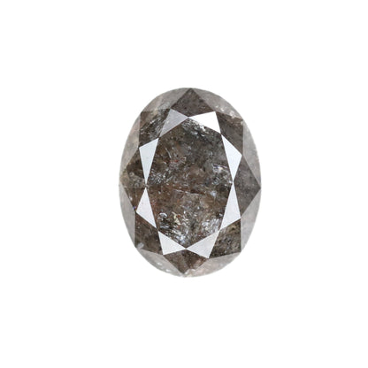 1.42 CT Oval Salt and Pepper Rustic Diamond - Unique Engagement or Wedding Ring, Custom Gold Jewelry & One-of-a-Kind Statement Piece
