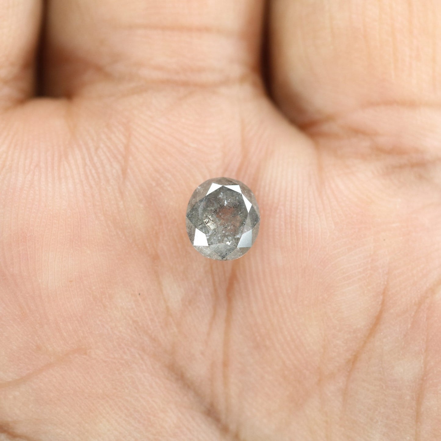 1.32 CT Natural Salt and Pepper Rustic Diamond - Unique Engagement or Wedding Ring, Custom Gold Jewelry & Distinctive Design Piece