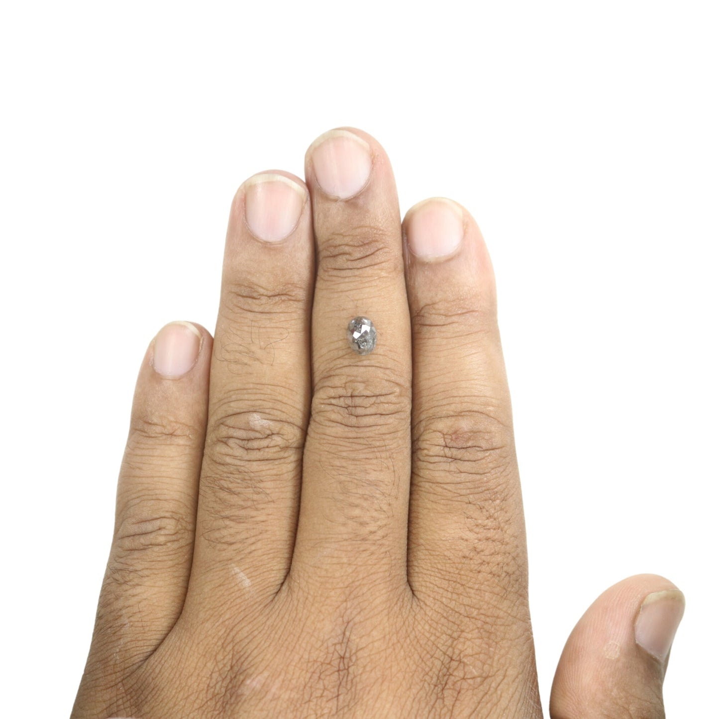 1.42 CT Oval Salt and Pepper Rustic Diamond - Unique Engagement or Wedding Ring, Custom Gold Jewelry & One-of-a-Kind Statement Piece