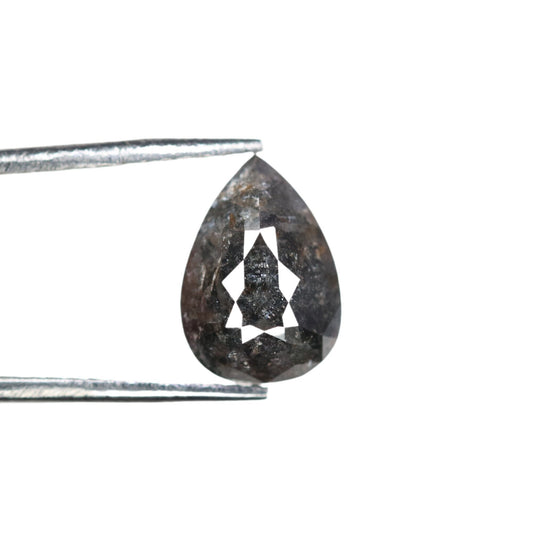 2.06 CT Pear Shaped Salt And Pepper Natural Diamond For Engagement Ring, Wedding RingFor Gold Ring Diamonds