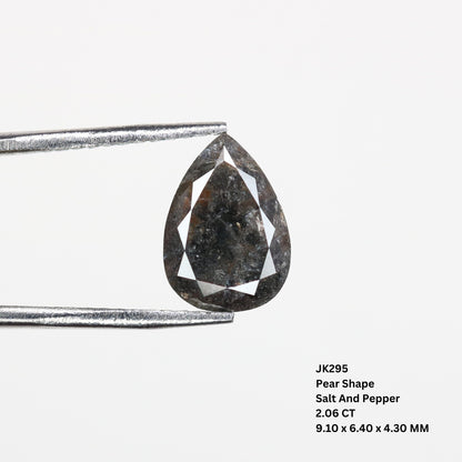 2.06 CT Pear Shaped Salt And Pepper Natural Diamond For Engagement Ring, Wedding RingFor Gold Ring Diamonds