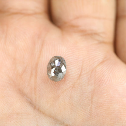 1.42 CT Oval Salt and Pepper Rustic Diamond - Unique Engagement or Wedding Ring, Custom Gold Jewelry & One-of-a-Kind Statement Piece
