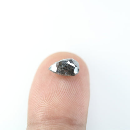 2.06 CT Pear Shaped Salt And Pepper Natural Diamond For Engagement Ring, Wedding RingFor Gold Ring Diamonds