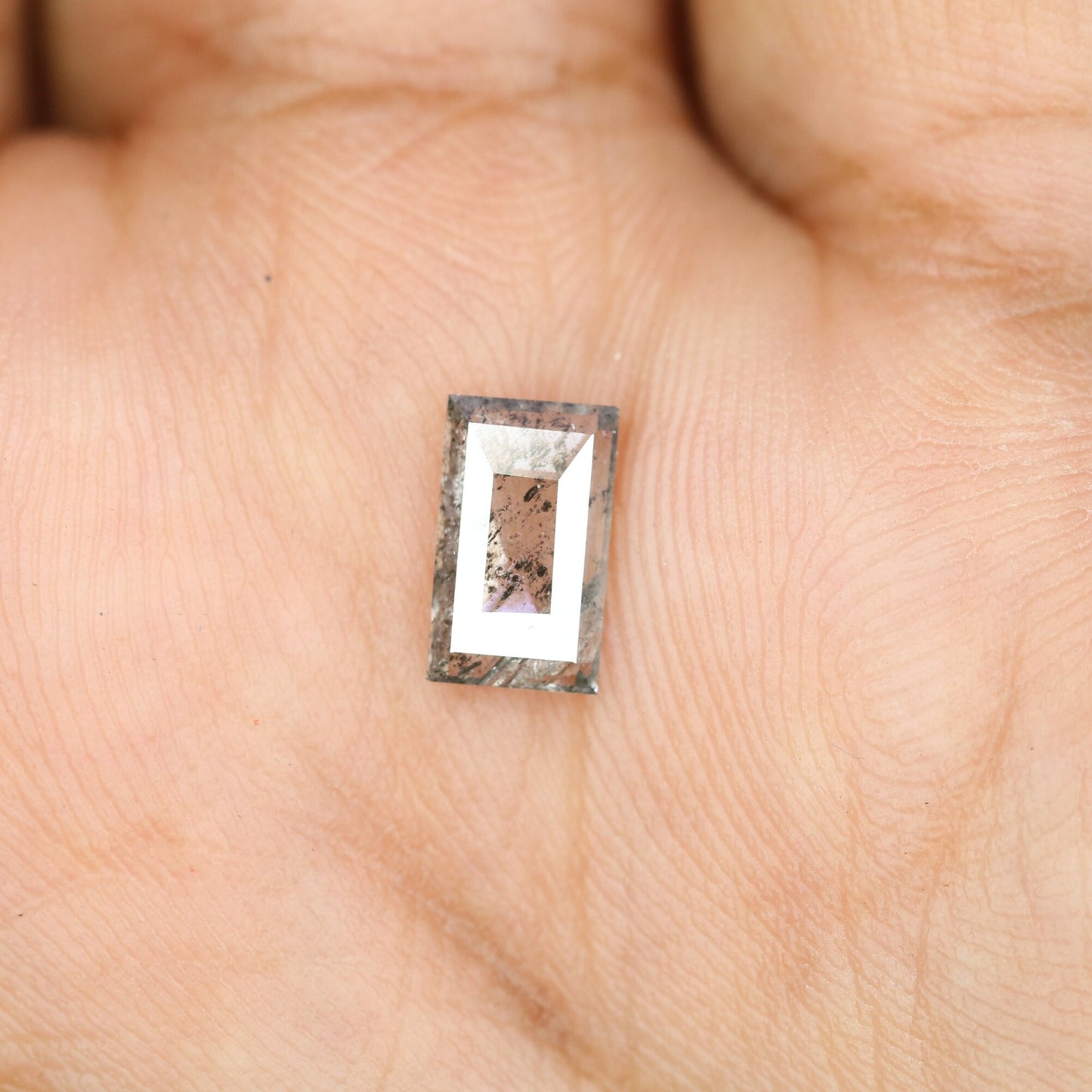 0.9 CT Geometric Shape Natural Salt And Pepper Diamond For Wedding Ring, Gift For HerFor Gold Ring Diamonds
