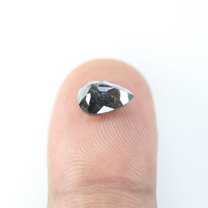 2.06 CT Pear Shaped Salt And Pepper Natural Diamond For Engagement Ring, Wedding RingFor Gold Ring Diamonds