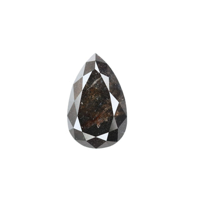 1.69 CT Salt and Pepper Pear Shaped Natural Rustic Diamond for Wedding Ring | Unique Gift for Her | Elegant Gold Ring Accent