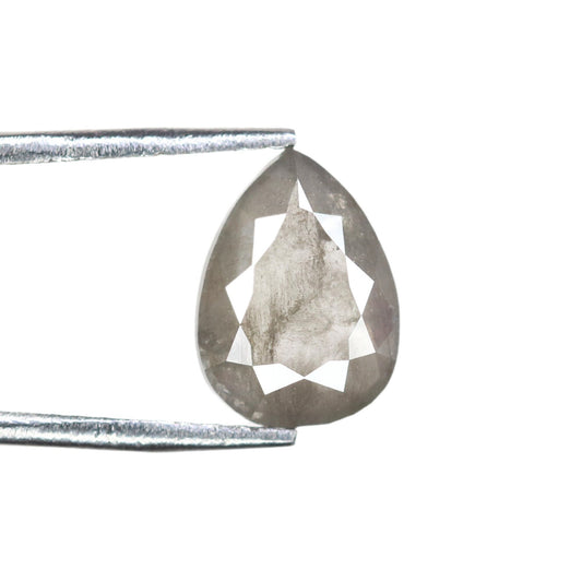 1.18 CT Salt and Pepper Pear Shaped Diamond for Wedding and Special Occasions | Unique Gold Ring Gemstone