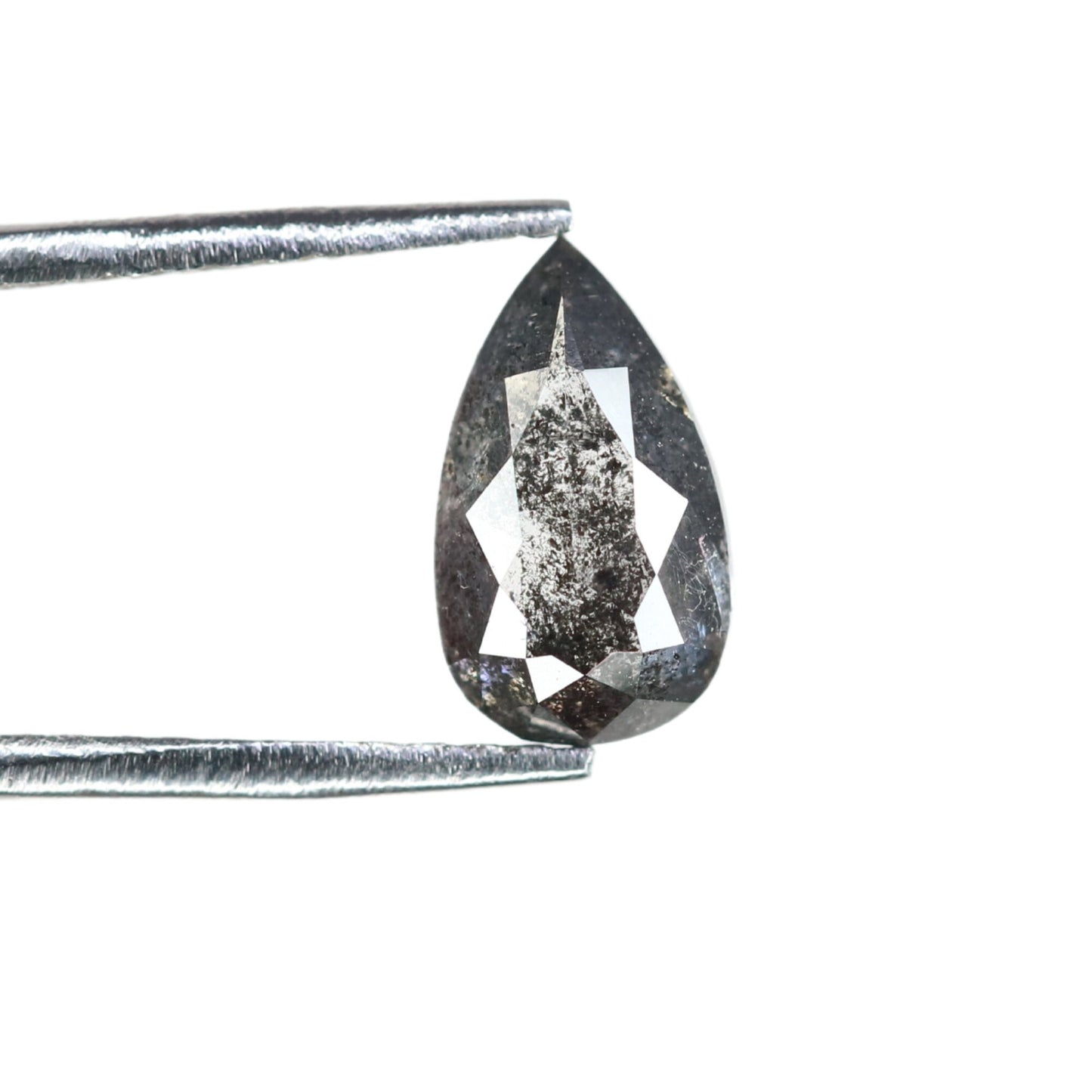 1.05 CT Natural Pear Shaped Salt and Pepper Diamond | Unique Engagement Ring Gem | Rustic Wedding Jewelry