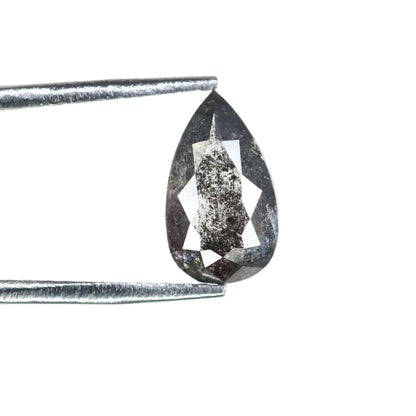 1.05 CT Natural Pear Shaped Salt and Pepper Diamond | Unique Engagement Ring Gem | Rustic Wedding Jewelry