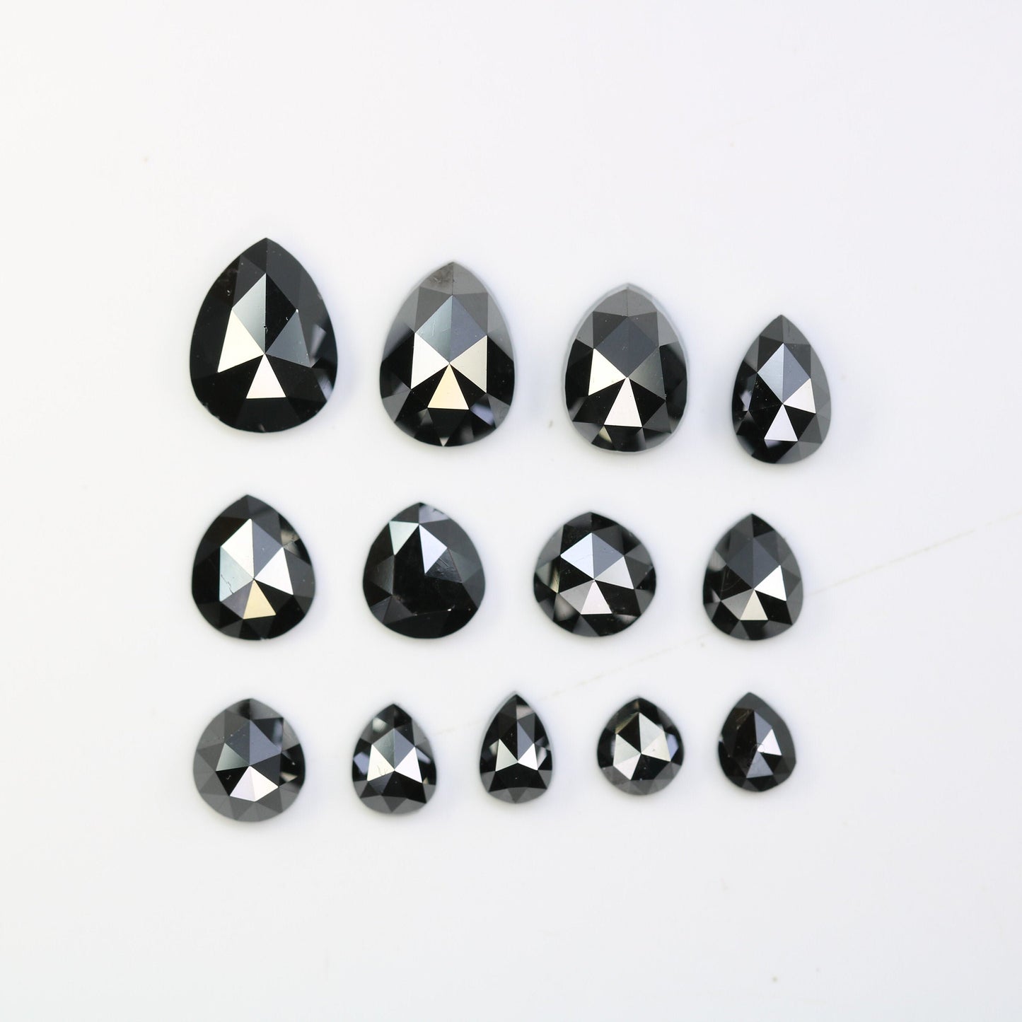 Antique Black Diamonds | Natural Loose Pear Cut Diamonds | Unique Diamond Lot for Jewelry | Perfect Gift for Him & Her