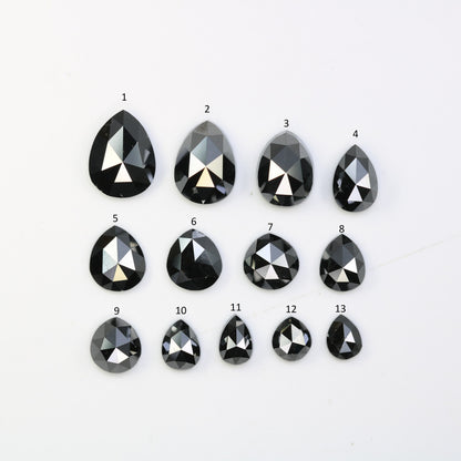 Antique Black Diamonds | Natural Loose Pear Cut Diamonds | Unique Diamond Lot for Jewelry | Perfect Gift for Him & Her