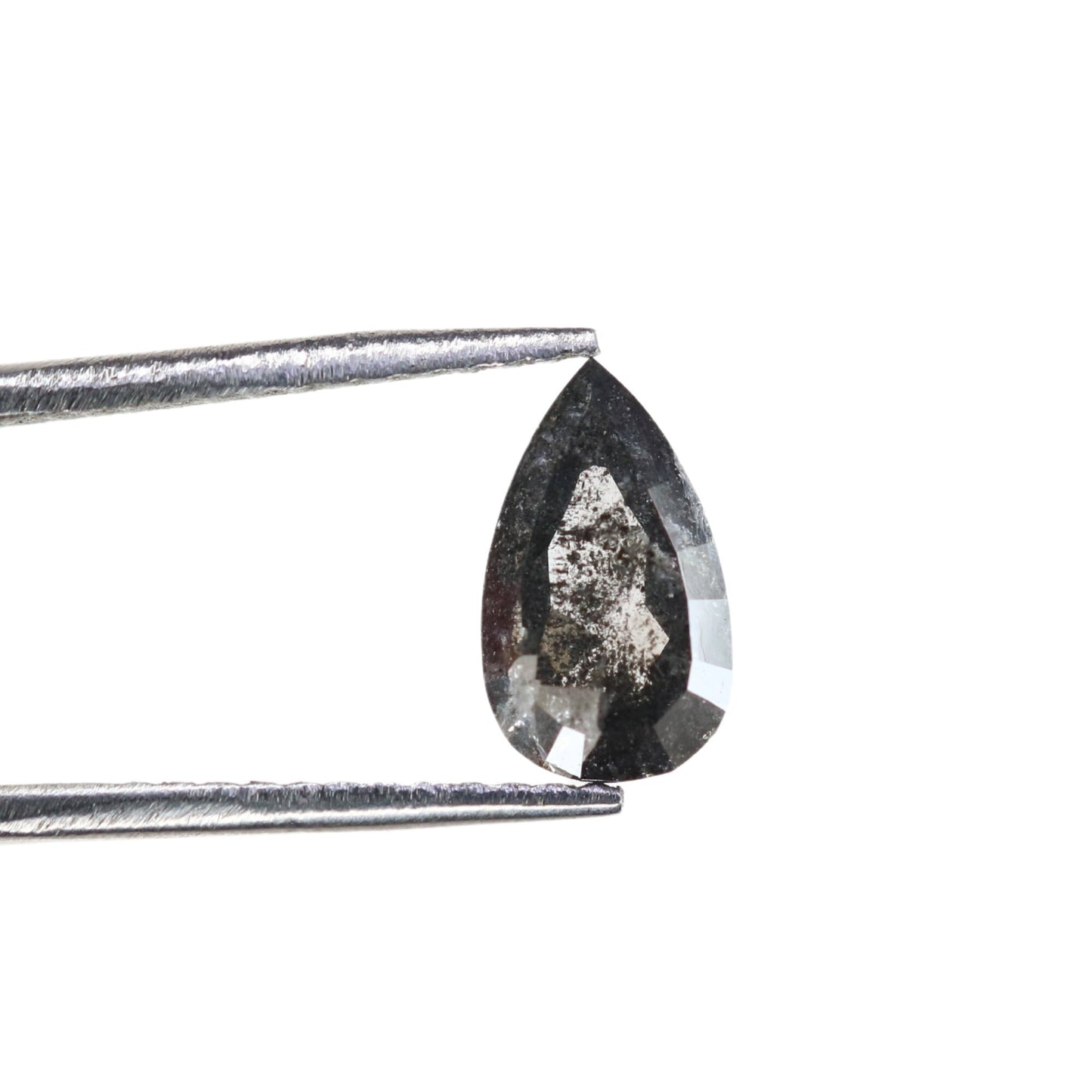 1.05 CT Natural Pear Shaped Salt and Pepper Diamond | Unique Engagement Ring Gem | Rustic Wedding Jewelry