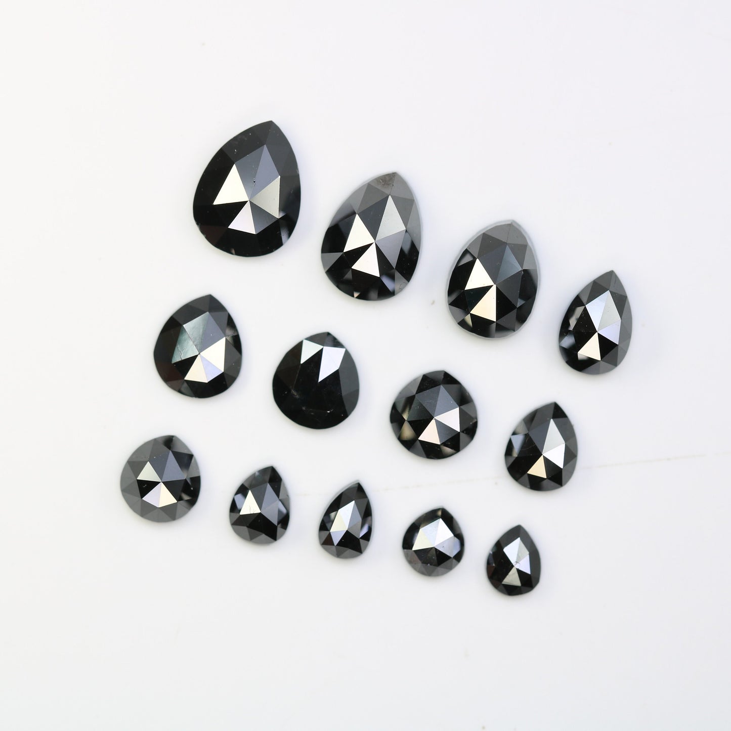 Antique Black Diamonds | Natural Loose Pear Cut Diamonds | Unique Diamond Lot for Jewelry | Perfect Gift for Him & Her