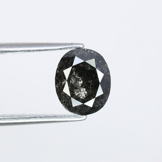 1.28 CT Salt and Pepper Oval Diamond Ring - Unique Gemstone for Custom Gold Rings & Distinctive Jewelry Designs