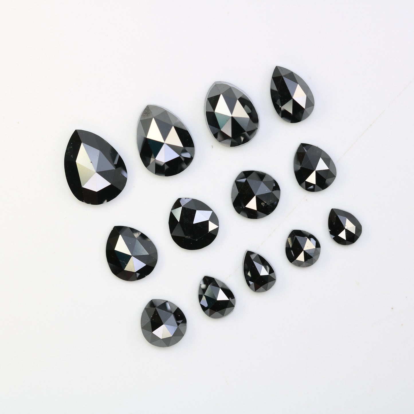 Antique Black Diamonds | Natural Loose Pear Cut Diamonds | Unique Diamond Lot for Jewelry | Perfect Gift for Him & Her