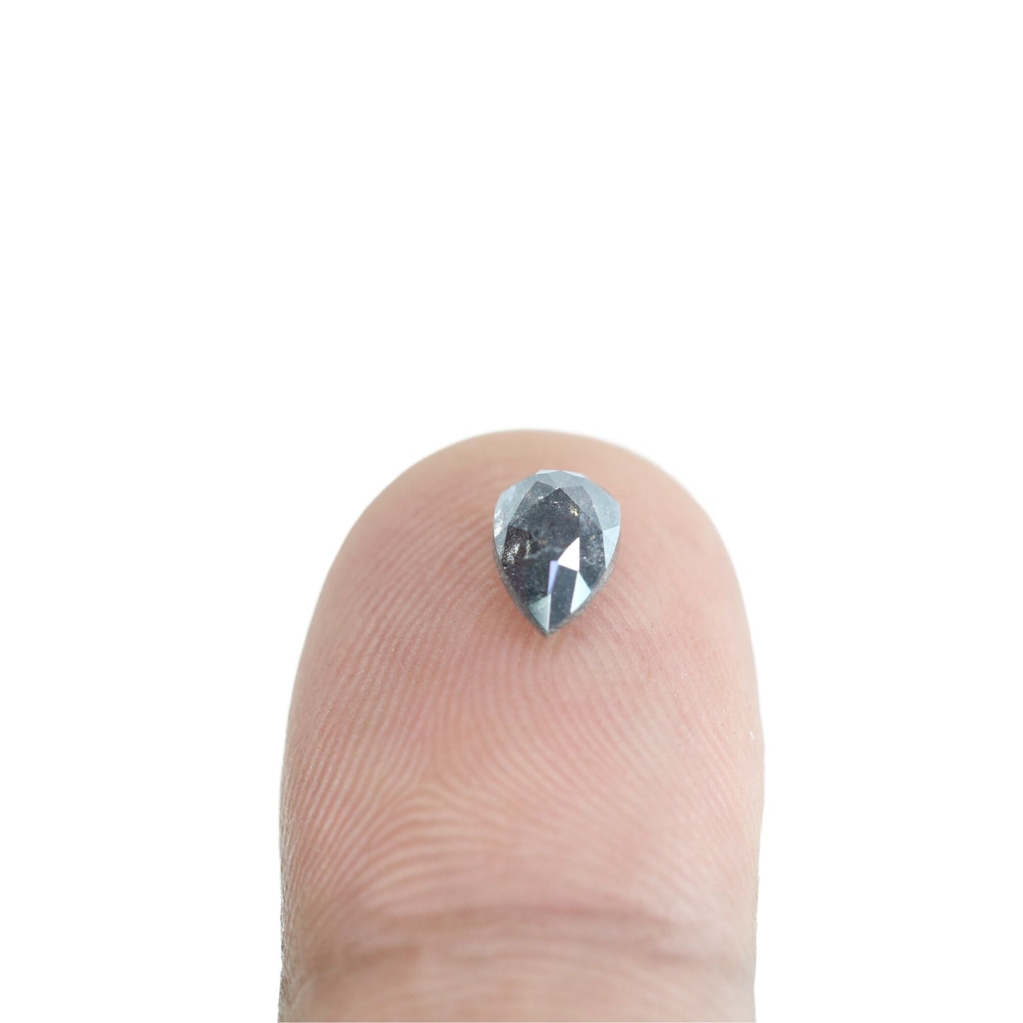 1.05 CT Natural Pear Shaped Salt and Pepper Diamond | Unique Engagement Ring Gem | Rustic Wedding Jewelry