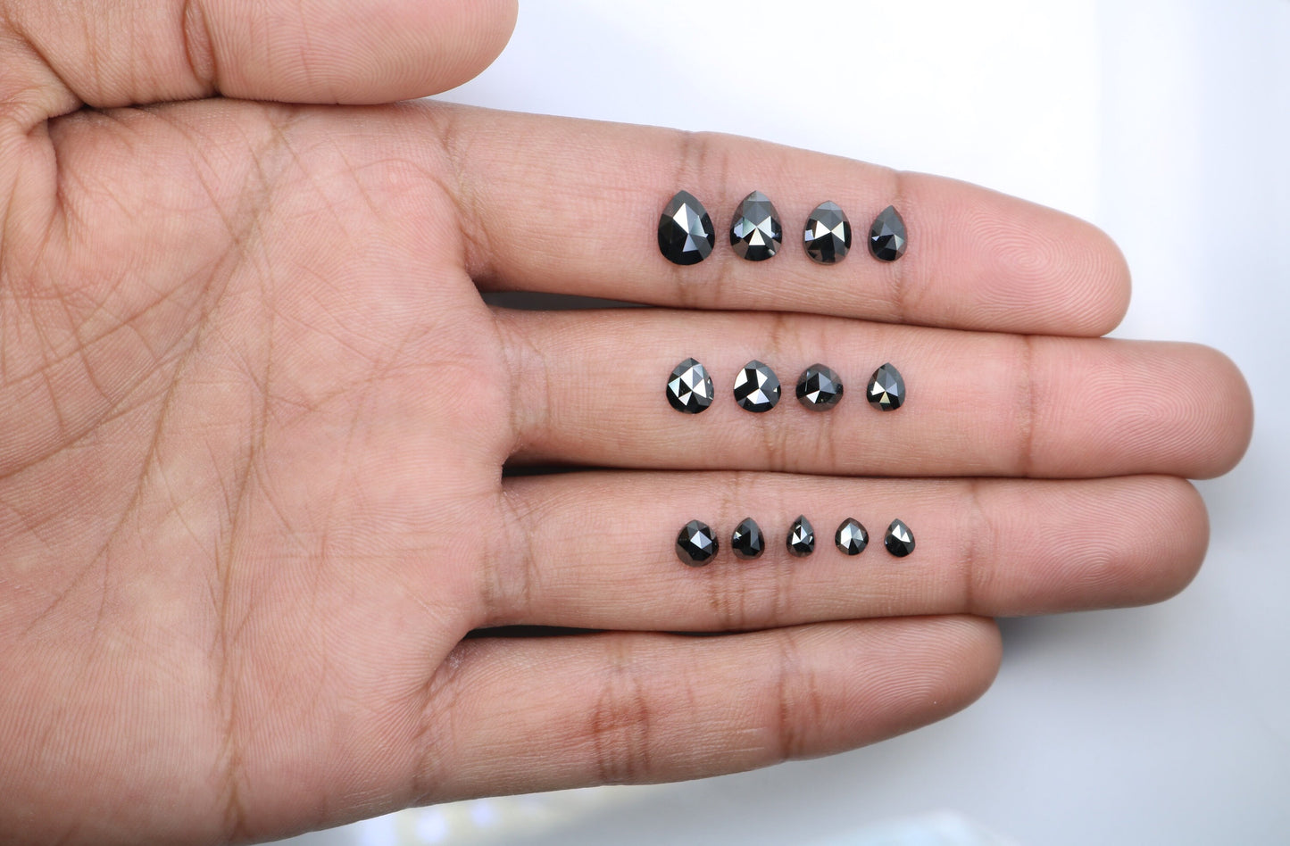 Antique Black Diamonds | Natural Loose Pear Cut Diamonds | Unique Diamond Lot for Jewelry | Perfect Gift for Him & Her