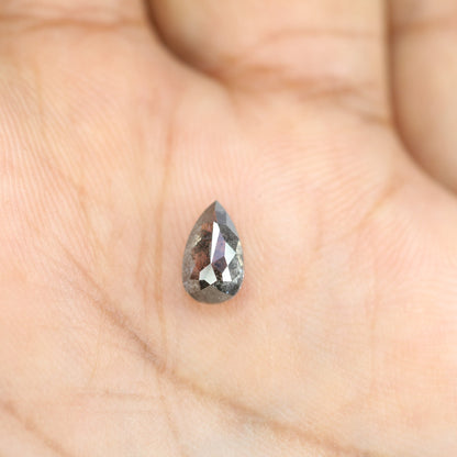 1.05 CT Natural Pear Shaped Salt and Pepper Diamond | Unique Engagement Ring Gem | Rustic Wedding Jewelry