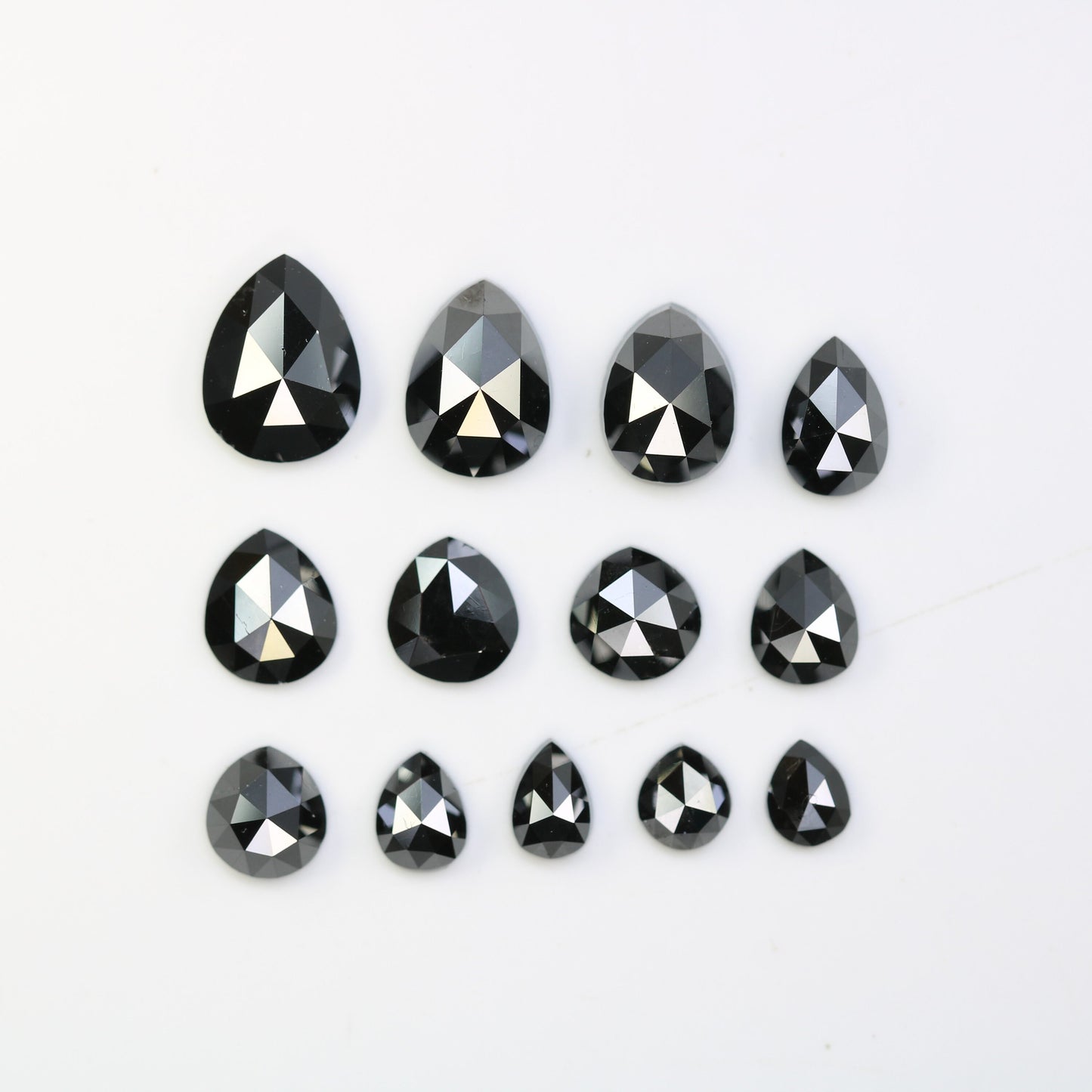 Antique Black Diamonds | Natural Loose Pear Cut Diamonds | Unique Diamond Lot for Jewelry | Perfect Gift for Him & Her