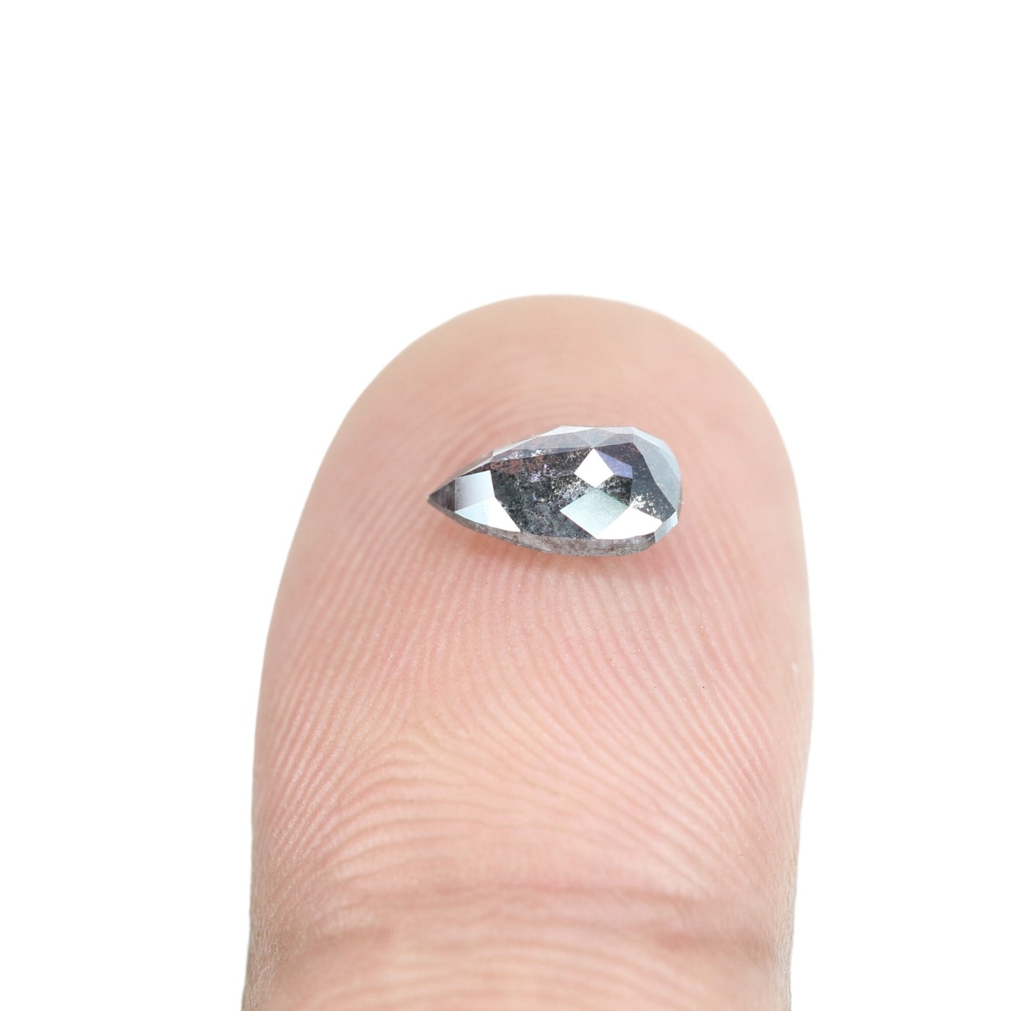 1.05 CT Natural Pear Shaped Salt and Pepper Diamond | Unique Engagement Ring Gem | Rustic Wedding Jewelry