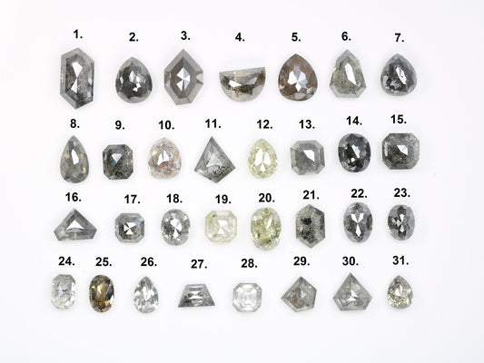 Unique Salt and Pepper Diamonds | Mixed Shape Natural Loose Diamonds | Antique Gemstones for Men & Women | Perfect Gift for Her