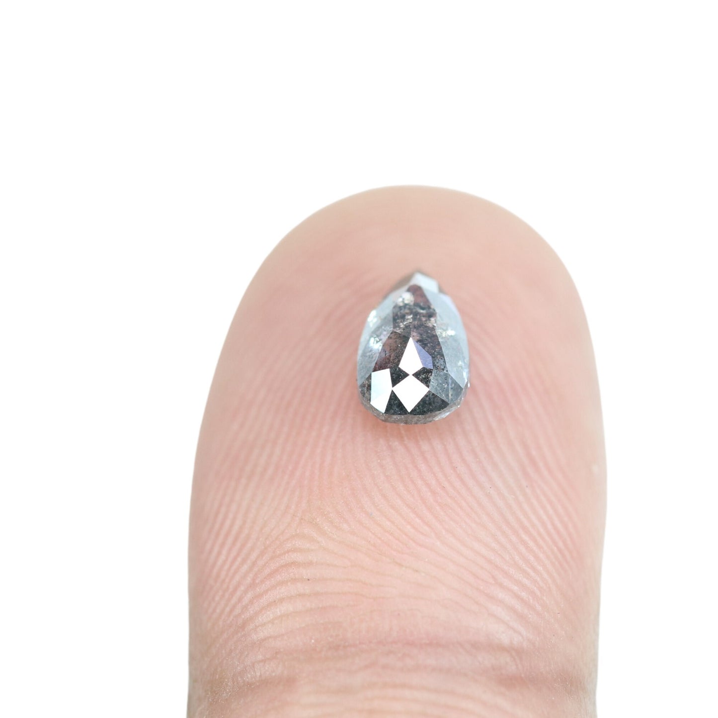 1.05 CT Natural Pear Shaped Salt and Pepper Diamond | Unique Engagement Ring Gem | Rustic Wedding Jewelry