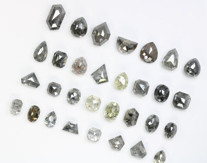 Unique Salt and Pepper Diamonds | Mixed Shape Natural Loose Diamonds | Antique Gemstones for Men & Women | Perfect Gift for Her