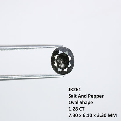1.28 CT Salt and Pepper Oval Diamond Ring - Unique Gemstone for Custom Gold Rings & Distinctive Jewelry Designs