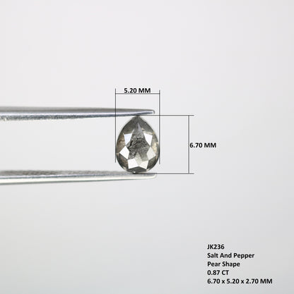 0.87ct Loose Pear Salt and Pepper DiamondFor Gold Ring Diamonds