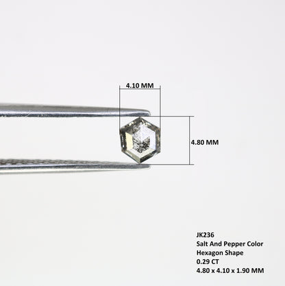 0.29 CT Salt and Pepper Hexagon Cut - Natural Loose Hexagon Shape -Unique Diamond for Ring - Special Gift for Her - Wholesaler of Diamond