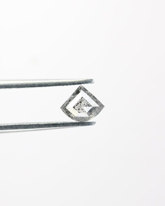 0.57 CT Salt and Pepper Natural Loose Diamond, Shield Cut For handmade necklace pendant, Fancy Diamond for Engagement Ring Anniversary