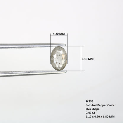 Salt and Pepper Oval Shape Diamond for Ring - Unique Gemstone for Custom Gold Rings & One-of-a-Kind Jewelry Creations