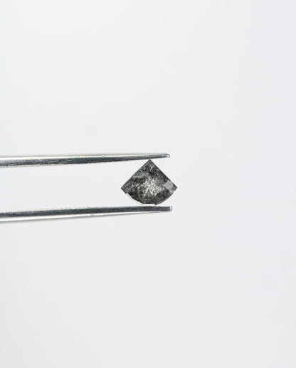 0.57 CT Salt and Pepper Natural Loose Diamond, Shield Cut For handmade necklace pendant, Fancy Diamond for Engagement Ring Anniversary