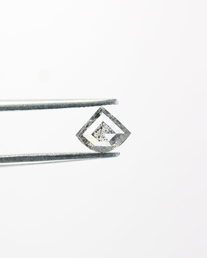 0.57 CT Salt and Pepper Natural Loose Diamond, Shield Cut For handmade necklace pendant, Fancy Diamond for Engagement Ring Anniversary