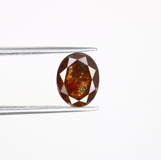 1.70 CT Brown Loose Rustic Oval Diamond - Unique Gemstone for Custom Gold Rings & Distinctive Jewelry Designs