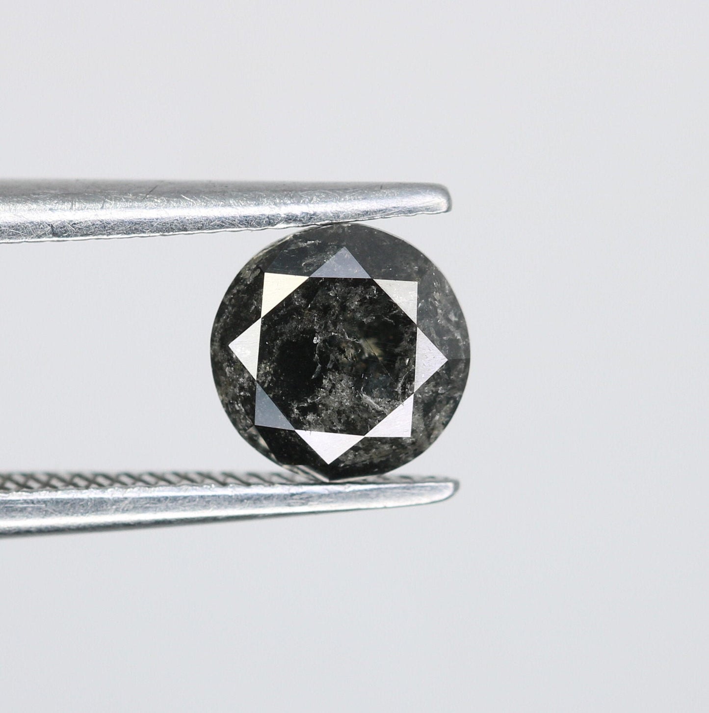 0.85 CT Natural Salt and Pepper Round Brilliant Cut Diamond | Ideal for Rings, Earrings, and Jewelry Making | Wholesale Pricing Available