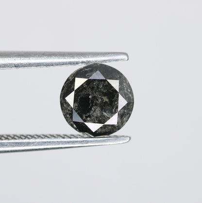 0.85 CT Natural Salt and Pepper Round Brilliant Cut Diamond | Ideal for Rings, Earrings, and Jewelry Making | Wholesale Pricing Available